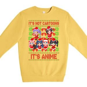 Its Not Cartoons Its Anime Ugly Christmas Premium Crewneck Sweatshirt