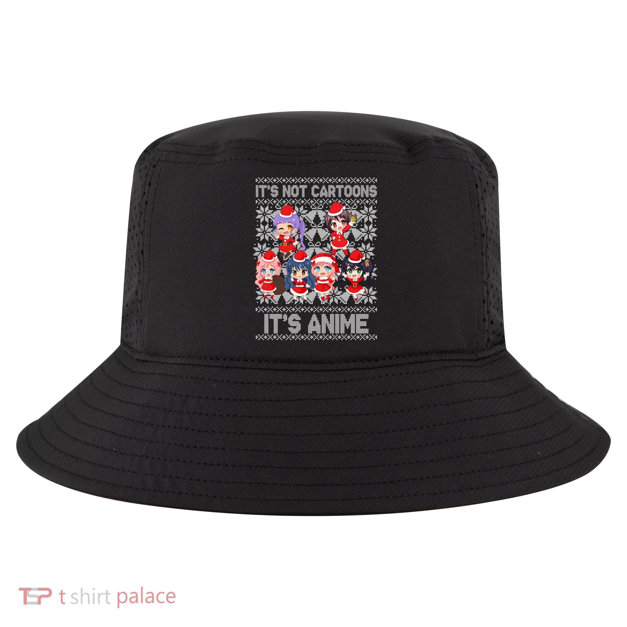 Its Not Cartoons Its Anime Ugly Christmas Cool Comfort Performance Bucket Hat