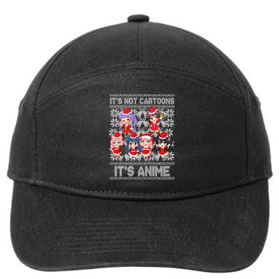 Its Not Cartoons Its Anime Ugly Christmas 7-Panel Snapback Hat