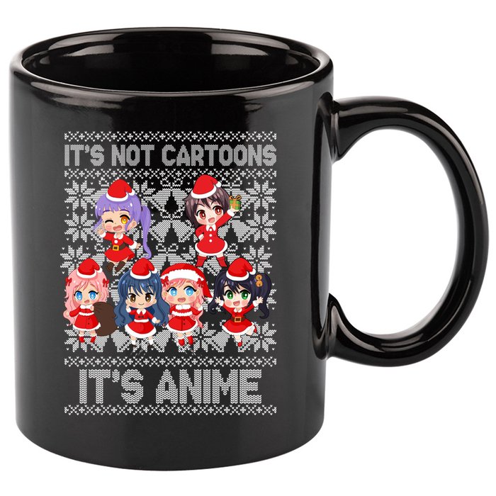 Its Not Cartoons Its Anime Ugly Christmas 11oz C Handle Ceramic Mug