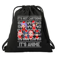 Its Not Cartoons Its Anime Ugly Christmas Drawstring Bag