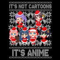 Its Not Cartoons Its Anime Ugly Christmas Drawstring Bag