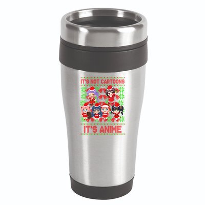 Its Not Cartoons Its Anime Ugly Christmas 16oz Travel Tumbler