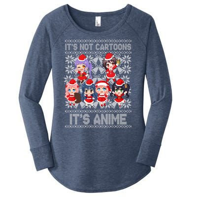 Its Not Cartoons Its Anime Ugly Christmas Women's Perfect Tri Tunic Long Sleeve Shirt