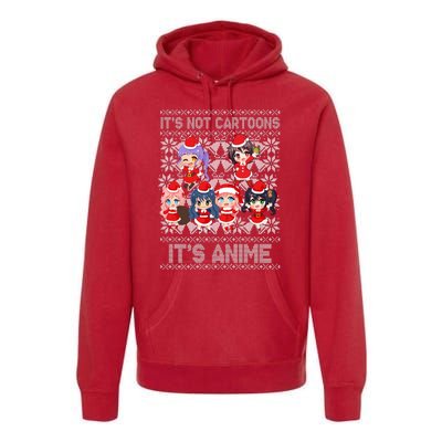 Its Not Cartoons Its Anime Ugly Christmas Premium Hoodie