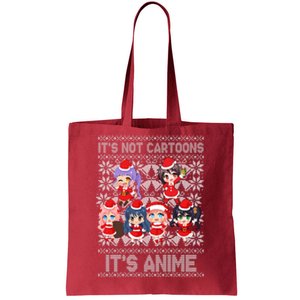 Its Not Cartoons Its Anime Ugly Christmas Tote Bag