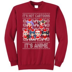 Its Not Cartoons Its Anime Ugly Christmas Tall Sweatshirt