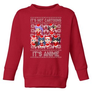 Its Not Cartoons Its Anime Ugly Christmas Toddler Sweatshirt