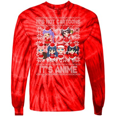 Its Not Cartoons Its Anime Ugly Christmas Tie-Dye Long Sleeve Shirt