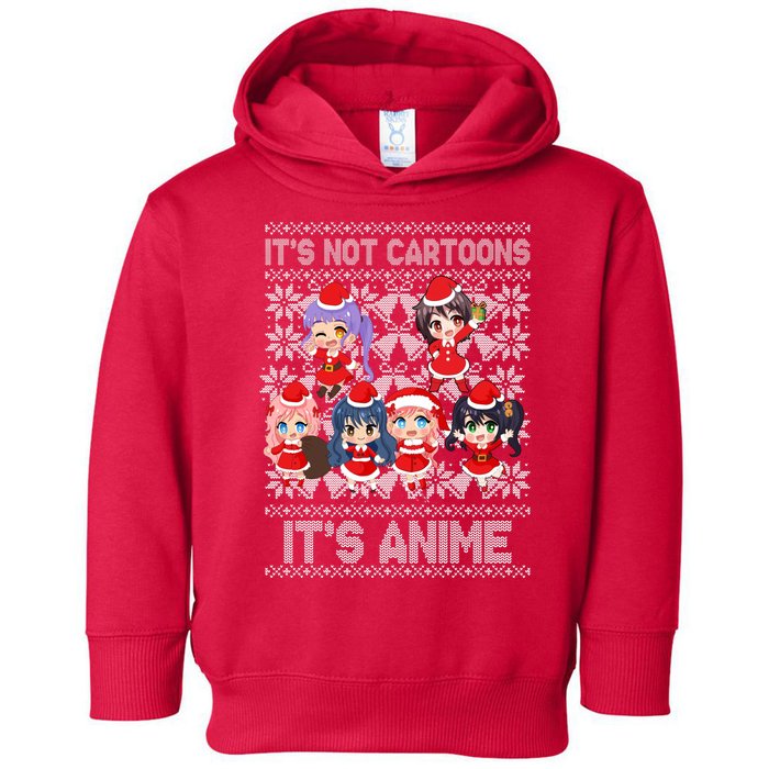 Its Not Cartoons Its Anime Ugly Christmas Toddler Hoodie