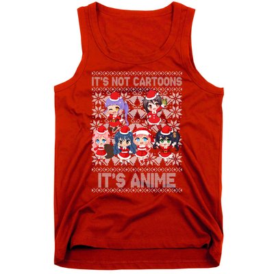 Its Not Cartoons Its Anime Ugly Christmas Tank Top