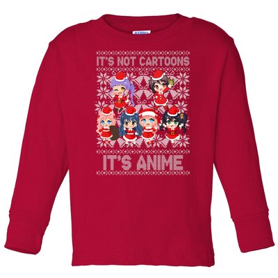 Its Not Cartoons Its Anime Ugly Christmas Toddler Long Sleeve Shirt