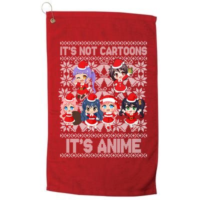 Its Not Cartoons Its Anime Ugly Christmas Golf Towel