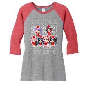 Its Not Cartoons Its Anime Ugly Christmas Women's Tri-Blend 3/4-Sleeve Raglan Shirt