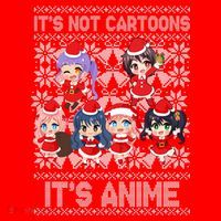 Its Not Cartoons Its Anime Ugly Christmas Kids T-Shirt
