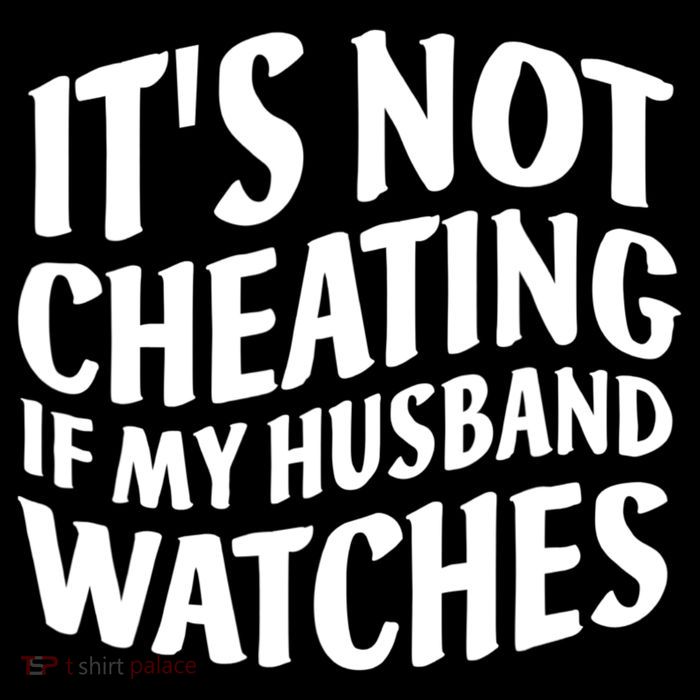 It's Not Cheating If My Husband Watches Funny Saying Stripe Pom Pom Beanie