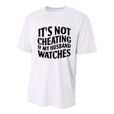 It's Not Cheating If My Husband Watches Funny Saying Youth Performance Sprint T-Shirt