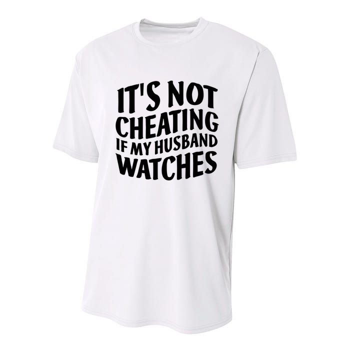 It's Not Cheating If My Husband Watches Funny Saying Youth Performance Sprint T-Shirt
