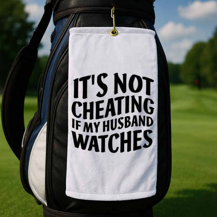 It's Not Cheating If My Husband Watches Funny Saying Golf Towel