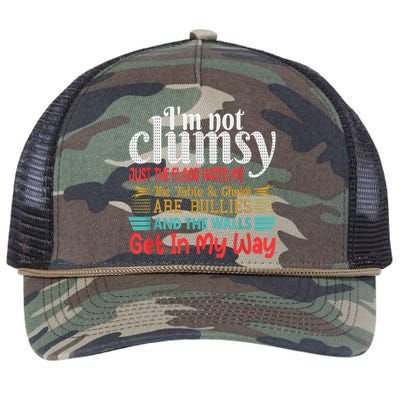 Im Not Clumsy Sarcastic Funny Saying Retro Rope Trucker Hat Cap