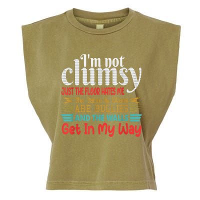 Im Not Clumsy Sarcastic Funny Saying Garment-Dyed Women's Muscle Tee