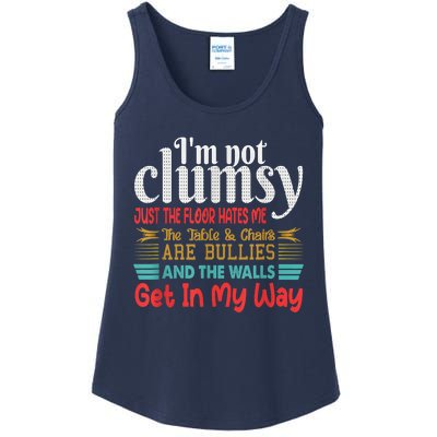 Im Not Clumsy Sarcastic Funny Saying Ladies Essential Tank