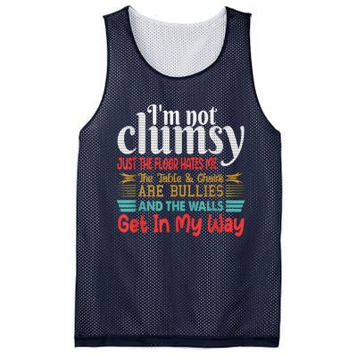 Im Not Clumsy Sarcastic Funny Saying Mesh Reversible Basketball Jersey Tank