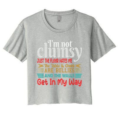 Im Not Clumsy Sarcastic Funny Saying Women's Crop Top Tee