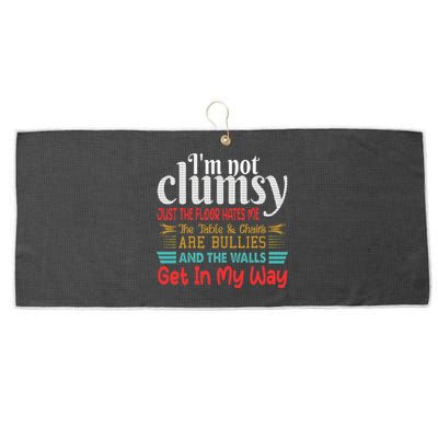 Im Not Clumsy Sarcastic Funny Saying Large Microfiber Waffle Golf Towel