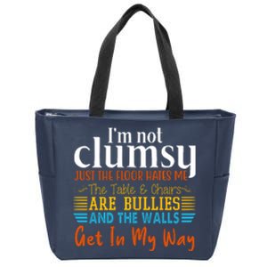 Im Not Clumsy Just The Floor Hates Me Funny Zip Tote Bag