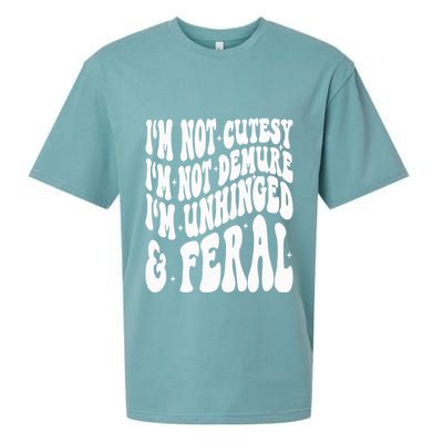 IM Not Cutesy IM Not Demure IM Unhinged And Feral Sueded Cloud Jersey T-Shirt
