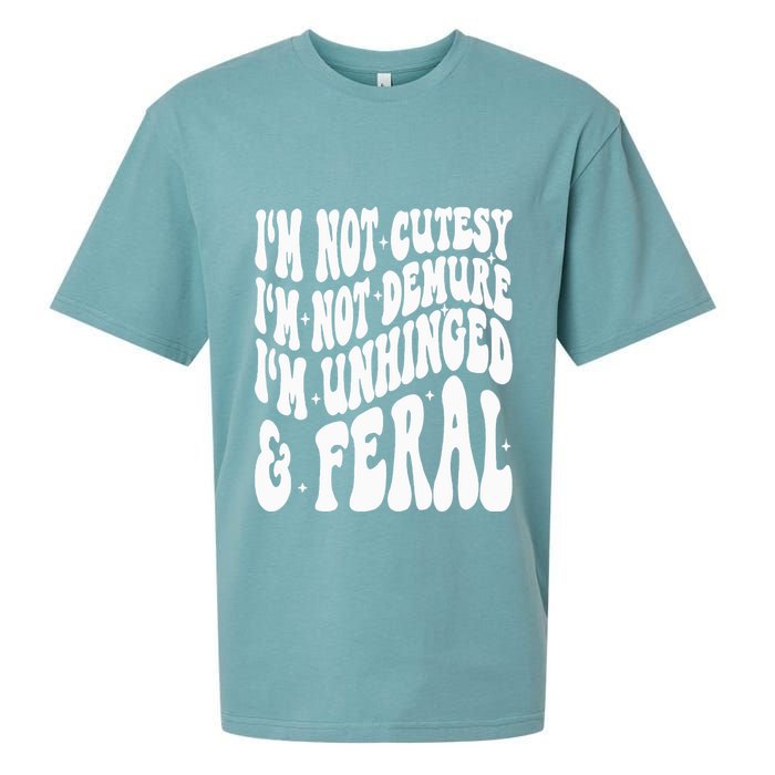 IM Not Cutesy IM Not Demure IM Unhinged And Feral Sueded Cloud Jersey T-Shirt