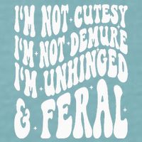 IM Not Cutesy IM Not Demure IM Unhinged And Feral Sueded Cloud Jersey T-Shirt