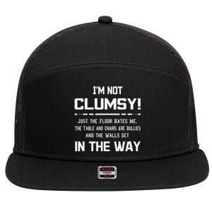 Im Not Clumsy Sarcastic Women Men Boy Girl Funny Saying 7 Panel Mesh Trucker Snapback Hat