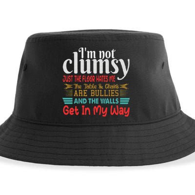 Im Not Clumsy Sarcastic Funny Saying Sustainable Bucket Hat