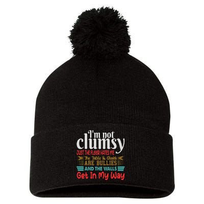 Im Not Clumsy Sarcastic Funny Saying Pom Pom 12in Knit Beanie