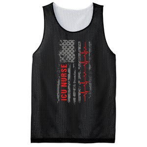 ICU Nurse Critical Care American Flag Funny Quote Mesh Reversible Basketball Jersey Tank