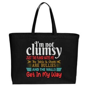 Im Not Clumsy Sarcastic Women Men Funny Saying Cotton Canvas Jumbo Tote