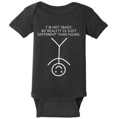 IM Not Crazy Funny Stickman Stick Figure Comic Design Baby Bodysuit