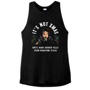 Its Not Christmas Until Hans Gruber Falls Ladies PosiCharge Tri-Blend Wicking Tank