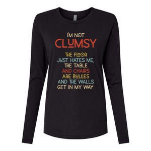 Im Not Clumsy The Floor Hates Me Women Womens Cotton Relaxed Long Sleeve T-Shirt