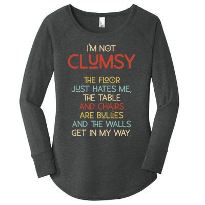 Im Not Clumsy The Floor Hates Me Women Women's Perfect Tri Tunic Long Sleeve Shirt