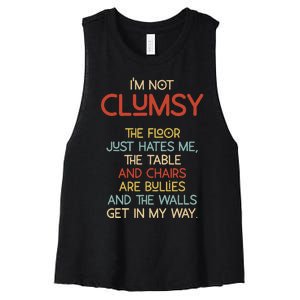 Im Not Clumsy The Floor Hates Me Women Women's Racerback Cropped Tank