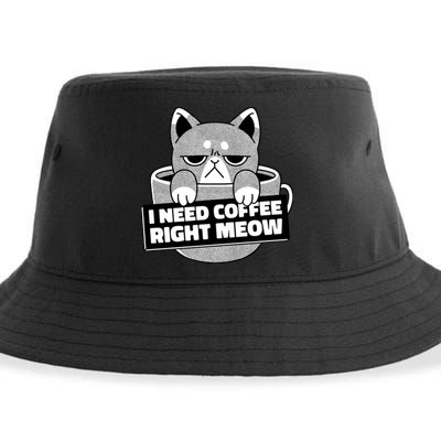 I Need Coffee Right Meow Sustainable Bucket Hat