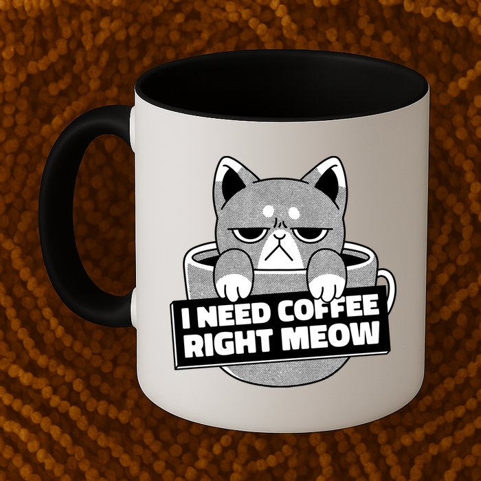I Need Coffee Right Meow Mug