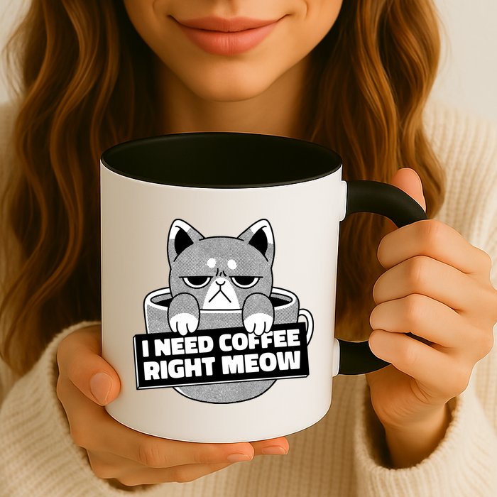 I Need Coffee Right Meow Mug