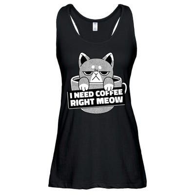 I Need Coffee Right Meow Ladies Essential Flowy Tank