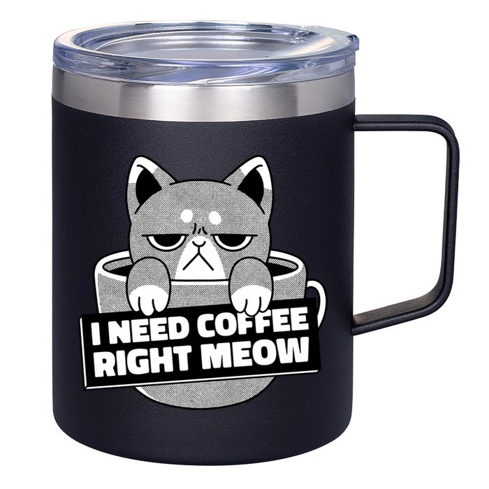 I Need Coffee Right Meow 12oz Stainless Steel Coffee Mug