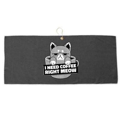 I Need Coffee Right Meow Large Microfiber Waffle Golf Towel