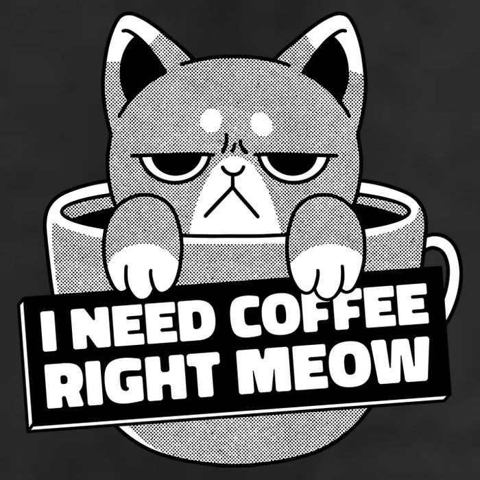 I Need Coffee Right Meow Golf Towel